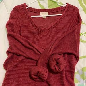 Wine knit sweater